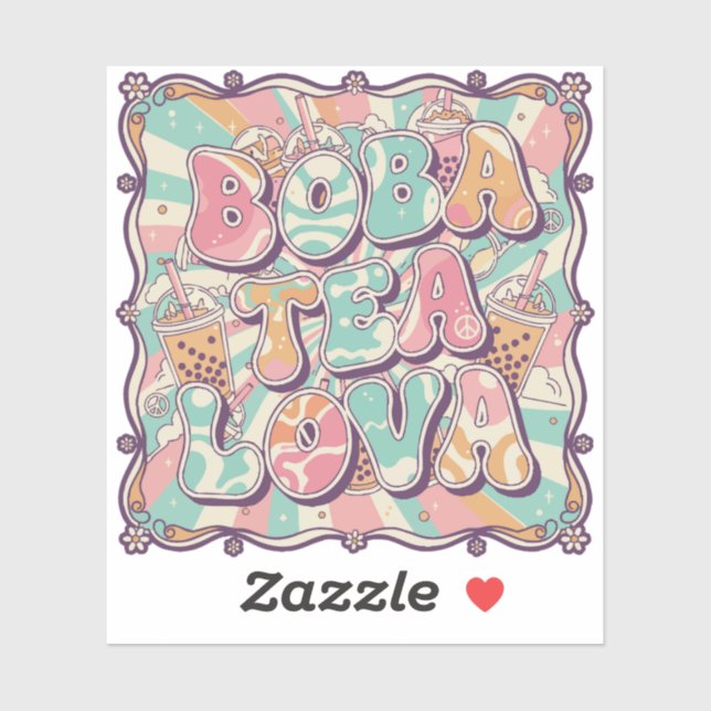 Boba Tea Lova Aufkleber (Blatt)