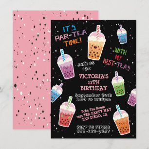 Boba Tea Party Anniversaire de fête Invitation