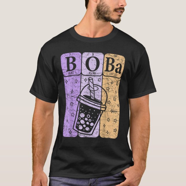 Boba Tea Periodic Table Elements Bubble Tea  Nerd T-Shirt (Vorderseite)