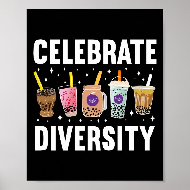 Boba Tea zum Feiern des Diversity Lgbt Pride Poster (Vorne)