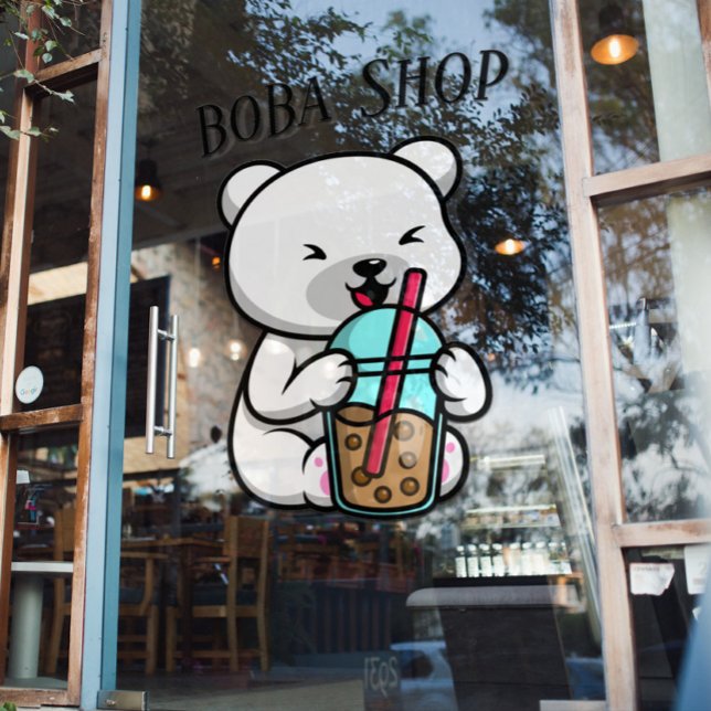Boba Tee, Blubble Milch Tee Fensteraufkleber (Von Creator hochgeladen)
