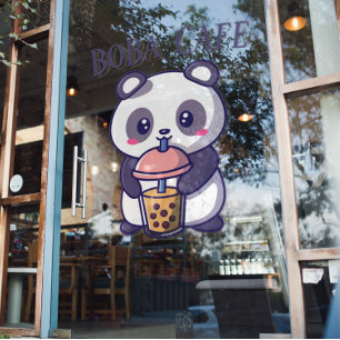 Boba Tee, Blubble Milch Tee Fensteraufkleber