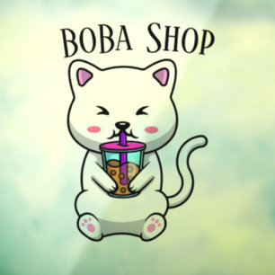 Boba Tee, Blubble Milch Tee Fensteraufkleber