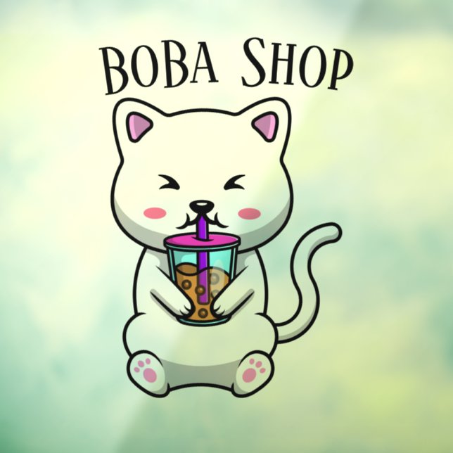 Boba Tee, Blubble Milch Tee Fensteraufkleber (Blatt 3)