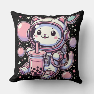 Boba Tee im Weltraum-Astronauten-Anime Kissen