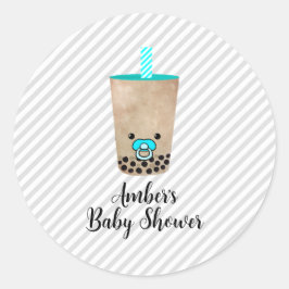 Boba Tee Inspiriert Babyduschaufkleber Runder Aufkleber