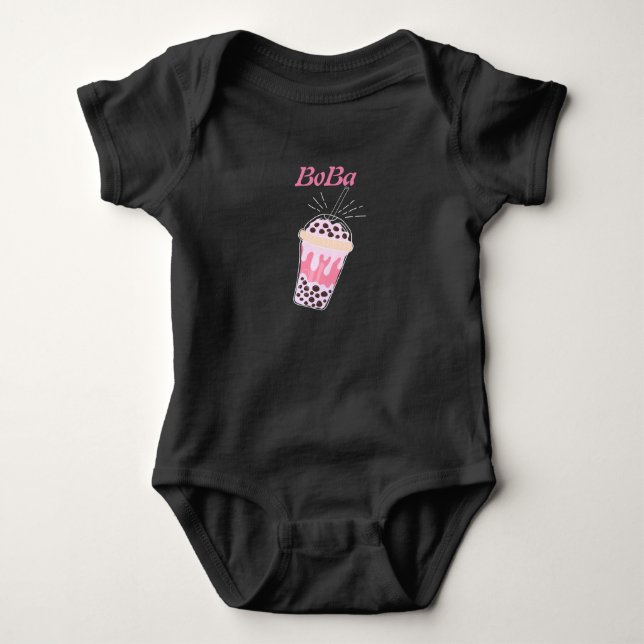 Boba Teeblätter Babybodysuit Baby Strampler (Vorderseite)