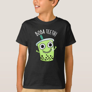 Boba Teeth Funny Boba Tee Pun Dark BG