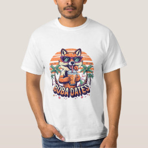 Boba Termine Trendig Cooler Fuchs Trinkt Boba Tee