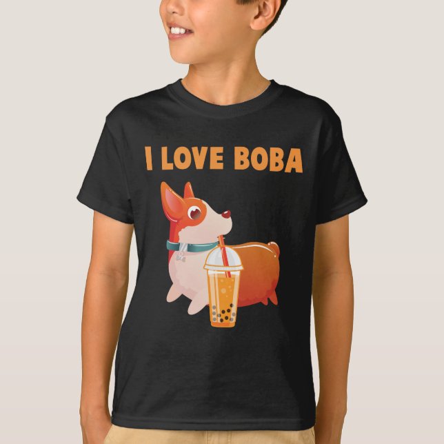 Boba Welsh Corgi Pembroke Bubble Tee Kawaii Hund (Vorderseite)
