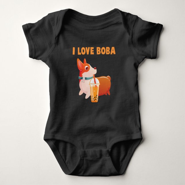 Boba Welsh Corgi Pembroke Bubble Tee Kawaii Hund (Vorderseite)