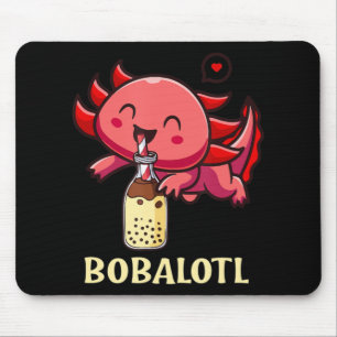 Bobalotl Axolotl Boba Tea Blase Milk Lover Mousepad