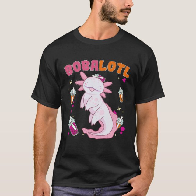 Bobalotl Axolotl Boba Tea Blubble Milk T-Shirt (Vorderseite)