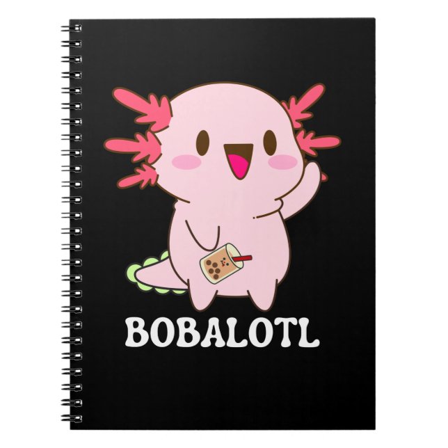 Bobalotl Axolotl Bubble Tea Notizblock (Vorderseite)