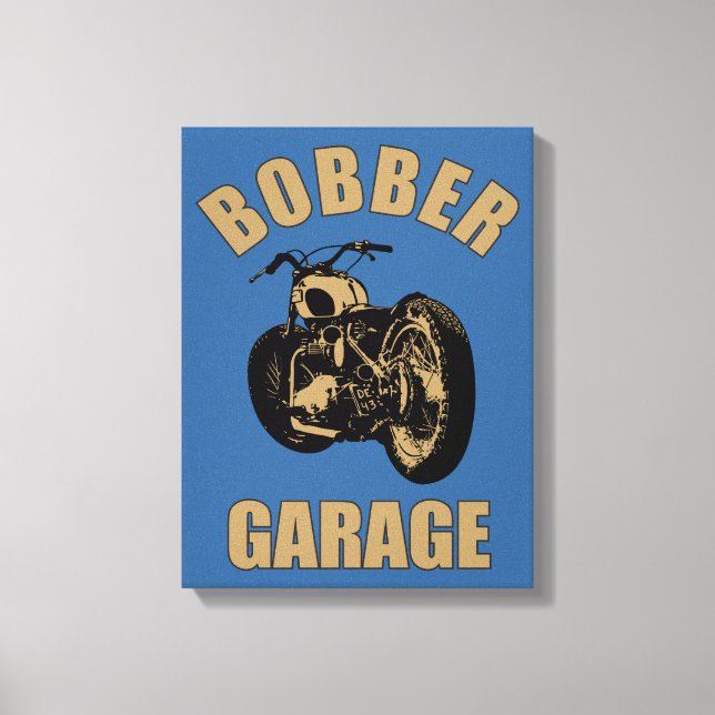 Bobber Garage Leinwanddruck (Vorderseite)