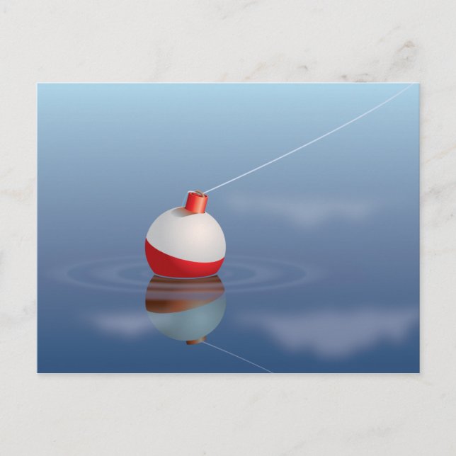Bobber im Wasser fischen Postkarte (Vorderseite)