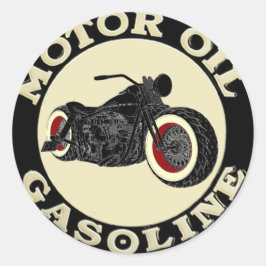 - Bobber - Motor Oil - Gasoline Runder Aufkleber