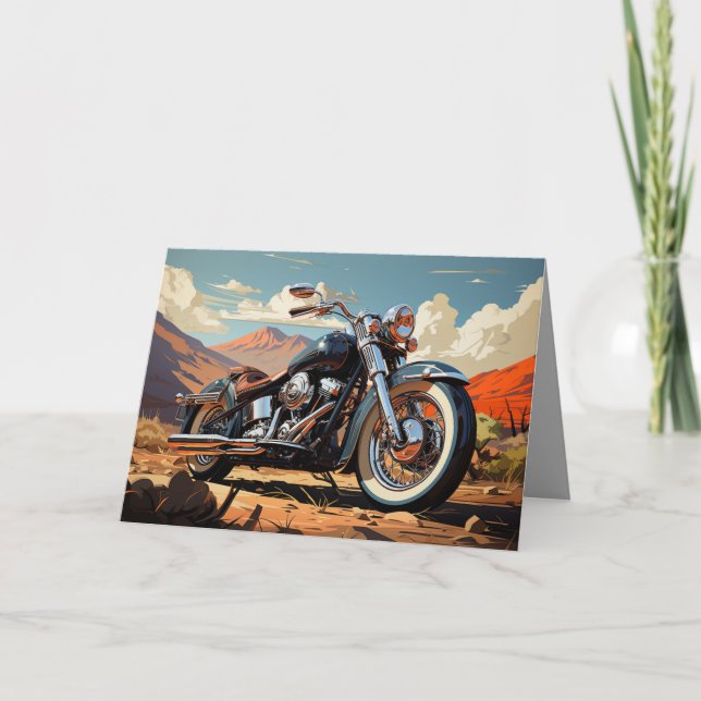 Bobber Motorrad-Karte - Hintergrund der Wüste Karte (Vorderseite)