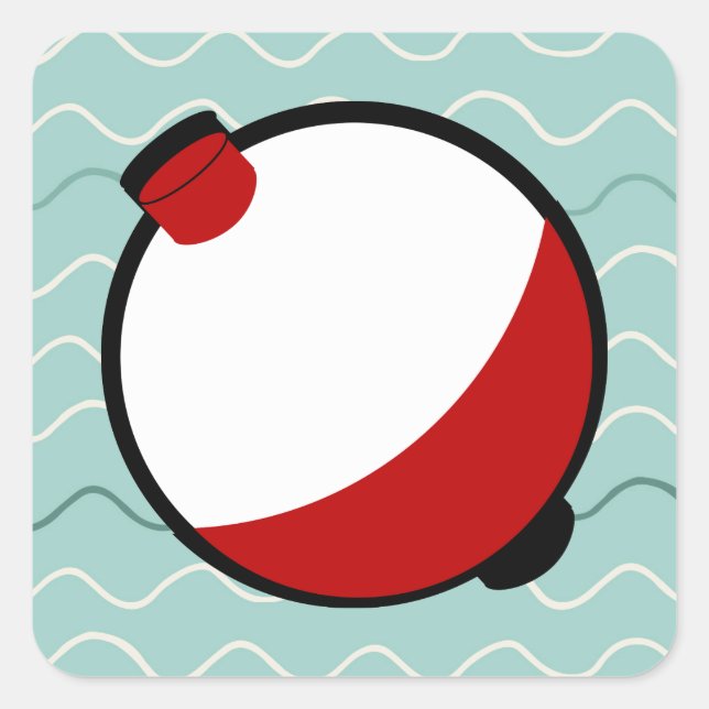 Bobber und Wavy Water Quadratischer Aufkleber (Vorderseite)