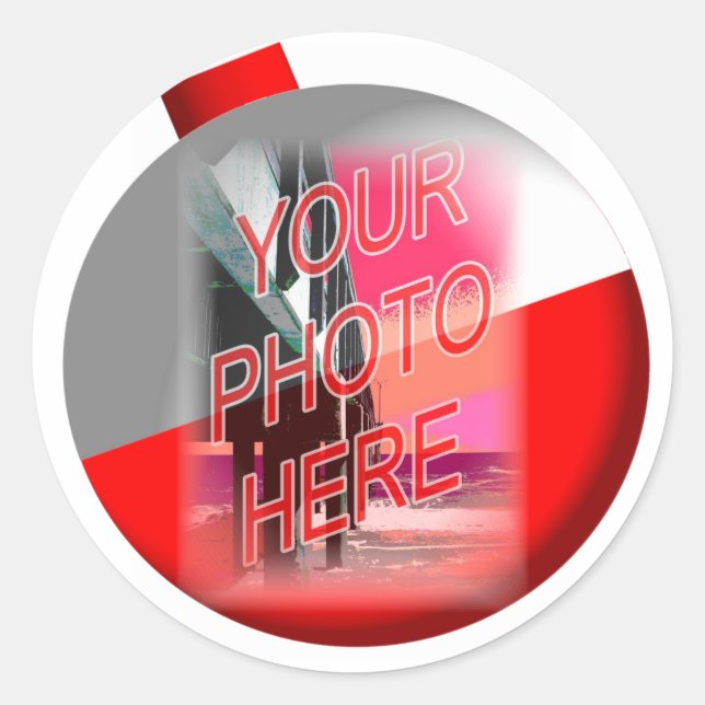 Bobberrahmen Runder Aufkleber (Vorderseite)