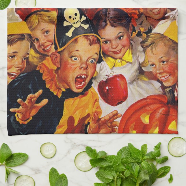 Bobbing Gefahren für Apple - Funny Halloween Dekor Handtuch (Gefaltet)