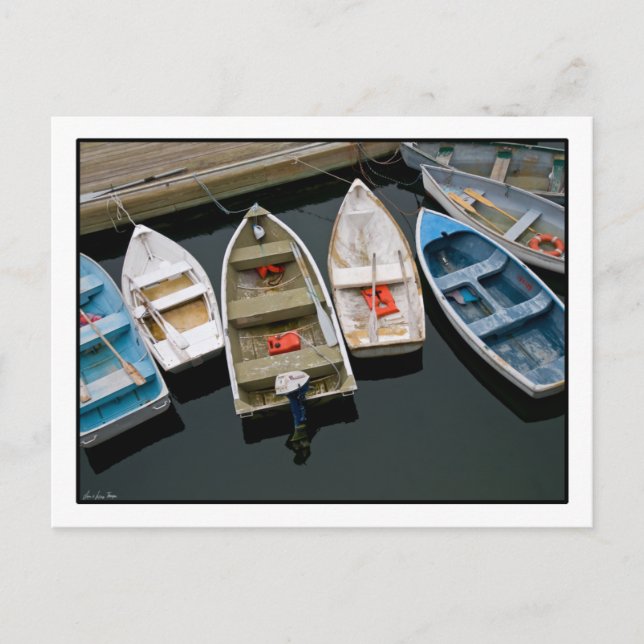 Bobbing Row Boote Postkarte (Vorderseite)