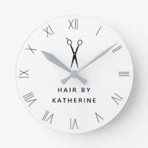 Bobby Button Roman Numerals Schere Weißer Friseur