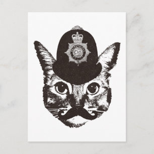Bobby Cat Police Postkarte