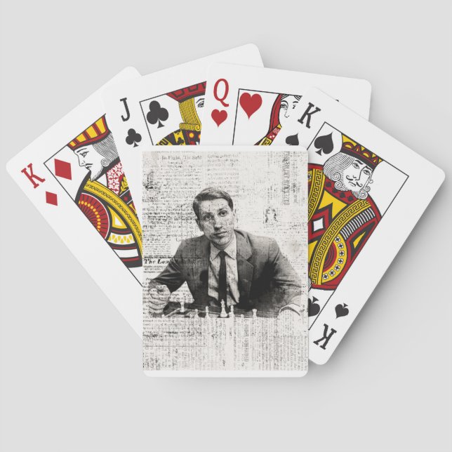 Bobby Fischer Portrait Spielkarten (Rückseite)