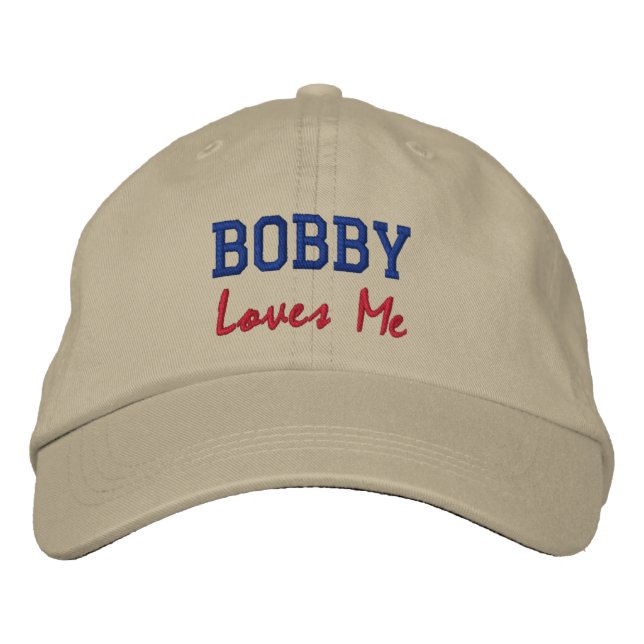 Bobby-Lieben Ich bestickte Name Hat / Cap Baseballkappe (Vorderseite)