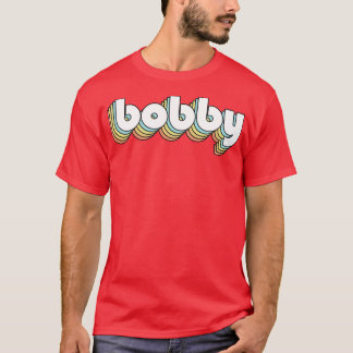 Bobby Retro Rainbow Typografie verblasst T-Shirt