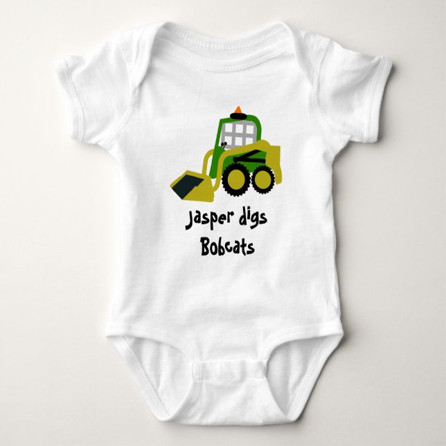 Bobcat Bagger Baby Strampler (Vorderseite)