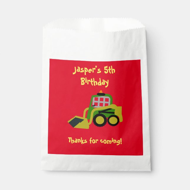 Bobcat Bagger Geschenktütchen (Vorderseite)