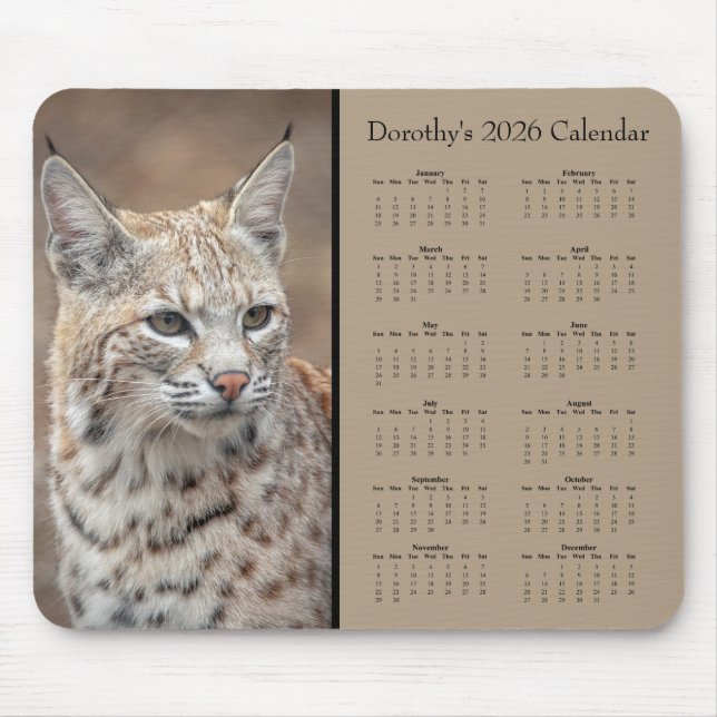 Bobcat customizable 2026 calendar mousepad (Vorne)