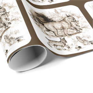 Bobcat Familie Geschenkpapier