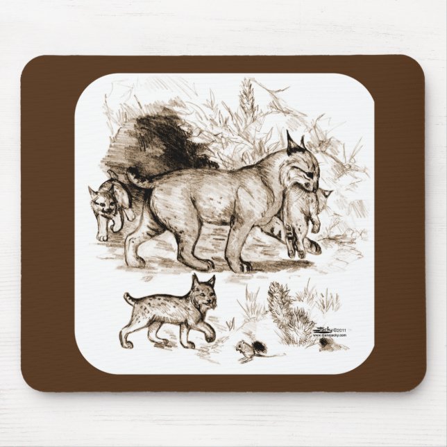 Bobcat Familie Mousepad (Vorne)