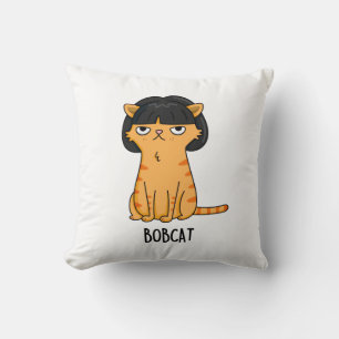 Bobcat Funny Cat Bob Hair Puff Kissen