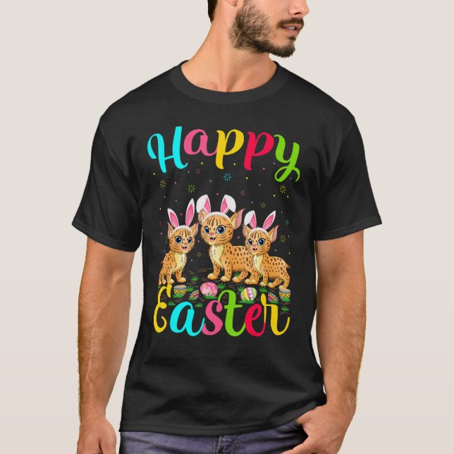Bobcat Funny Easter Egg Bunny Bobcat Happy Easte T-Shirt (Vorderseite)