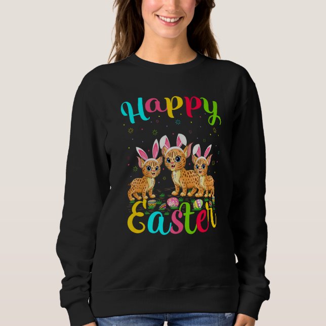 Bobcat Funny Easter Egg Bunny Bobcat Happy Oaster Sweatshirt (Vorderseite)