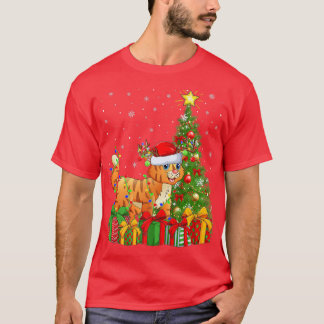 Bobcat Lighting Xmas Tree Weihnachtsmannmütze Bobc T-Shirt