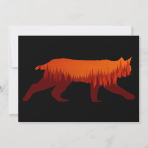 Bobcat Lynx Forest Tree Landschaft Wildnis Einladung