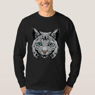 Bobcat Wildcat Staring Cool Animal Head Gesicht Ma T-Shirt