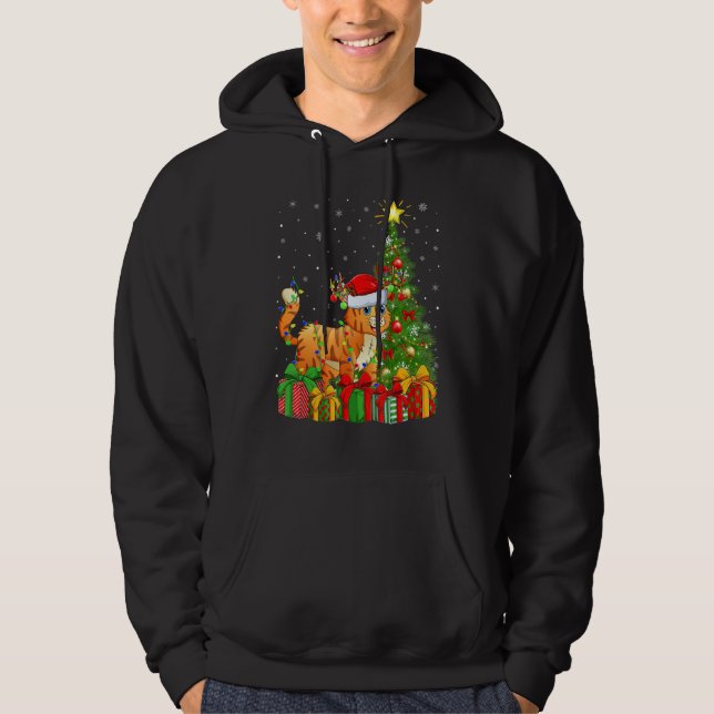 Bobcat   Xmas Holiday Santa Bobcat Christmas Tree Hoodie (Vorderseite)
