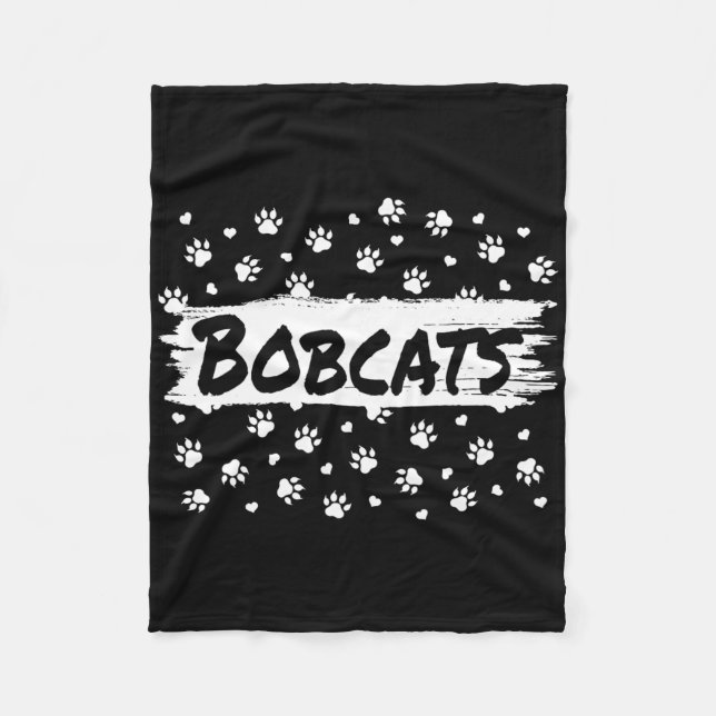 Bobcats Maskottchen Schulgeist Männer Frauen Leopa Fleecedecke (Vorderseite)
