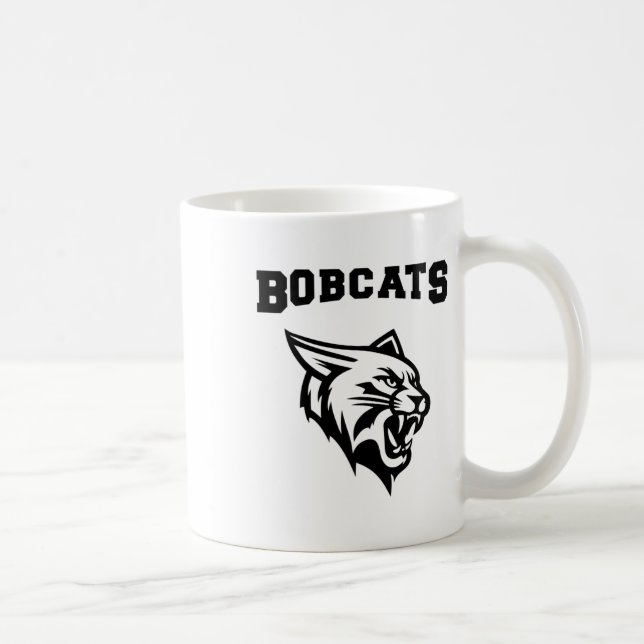 Bobcats Sport mit Mascot Aufkleber Kaffeetasse (Rechts)