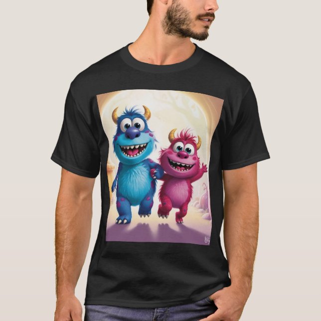 Bobo und Zippy: Helle Freunde in einer Monsterwelt T-Shirt (Vorderseite)