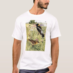 Bobolinks, Gänseblümchen und rosa Klee T-Shirt