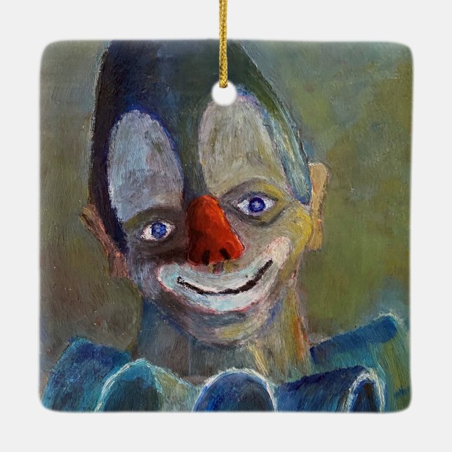 Bobs Beängstigende Clowndekoration Keramikornament (Rückseite)