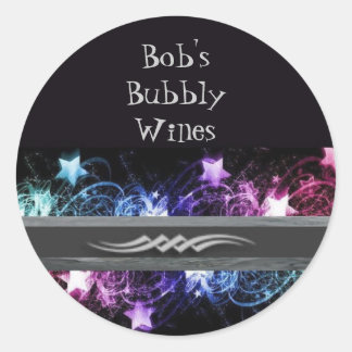 Bobs Bubbly Wines Labels Runder Aufkleber