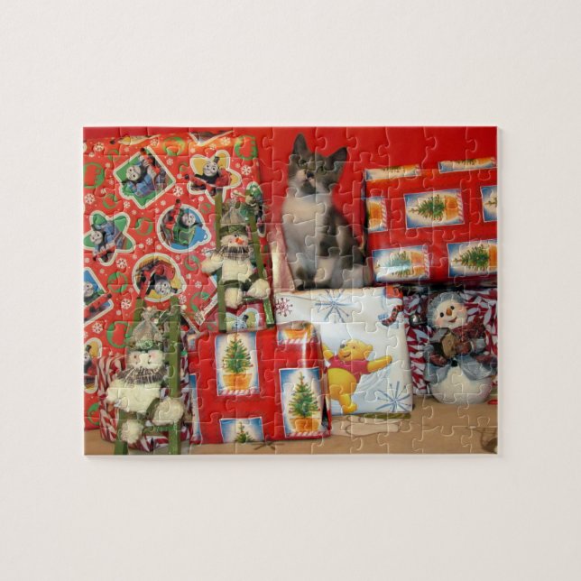 Bobs Weihnachtspuzzle - Katze / Kätzchen (Horizontal)